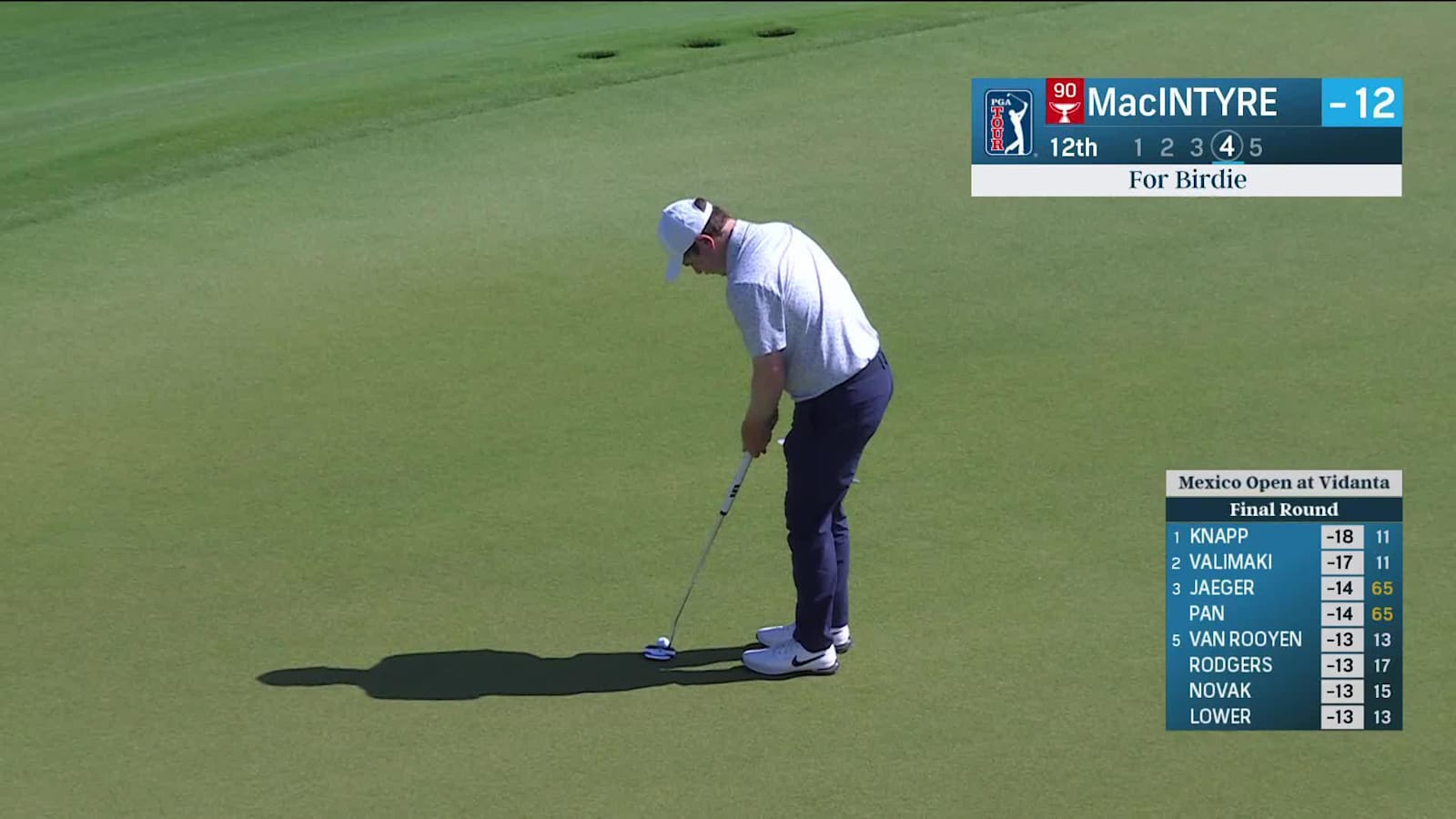 Robert MacIntyre makes birdie on No. 12 at Mexico Open