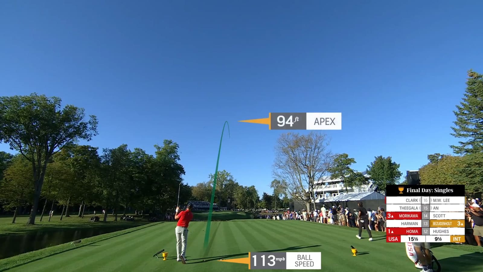 Wyndham Clark['s excellent tee shot leads to birdie at Presidents Cup