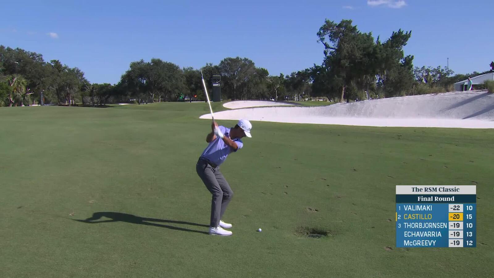 Ricky Castillo sinks 32-foot birdie putt on No. 16 at The RSM Classic