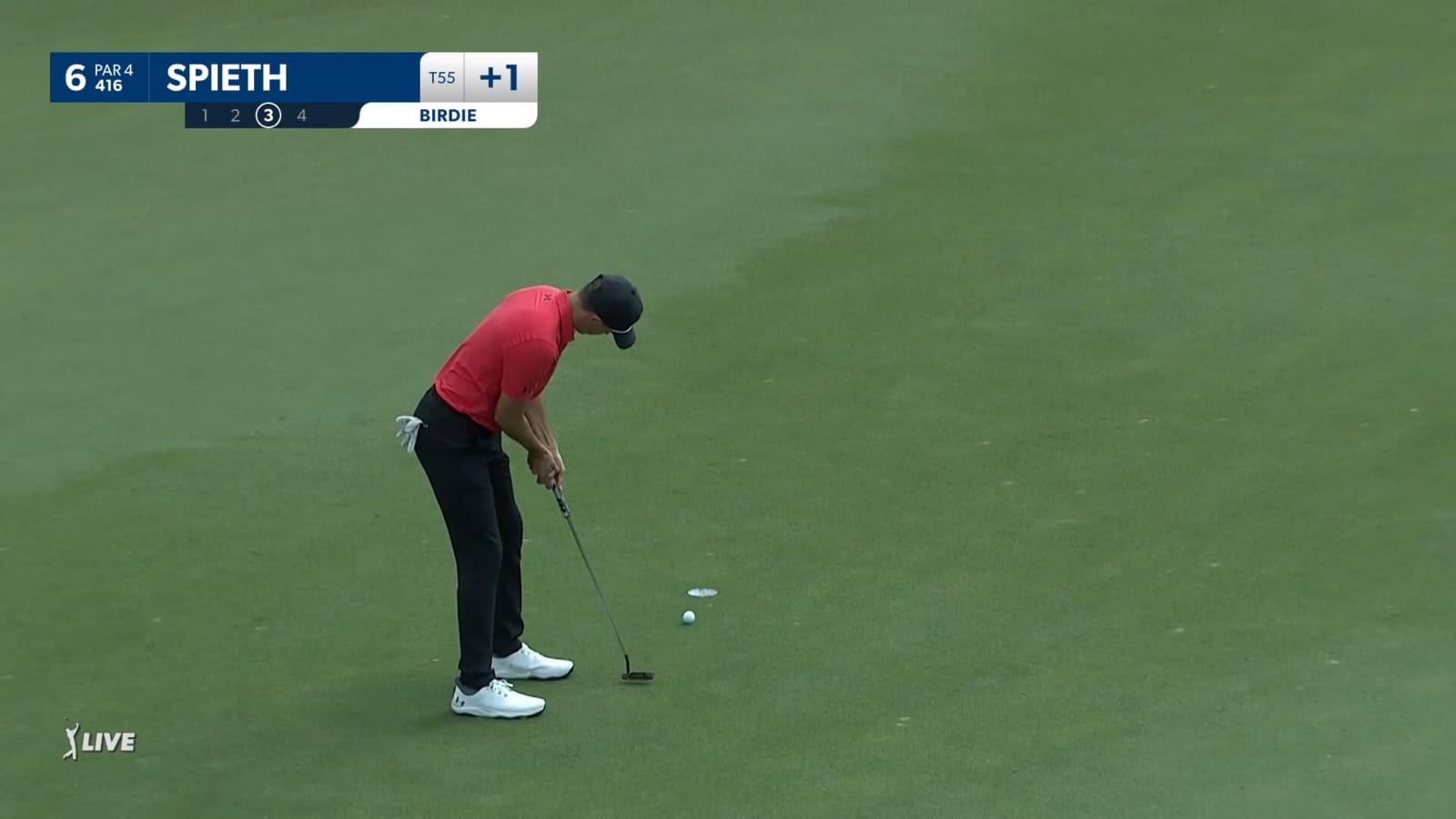 Jordan Spieth makes back-to-back birdies on No. 6 at Sentry