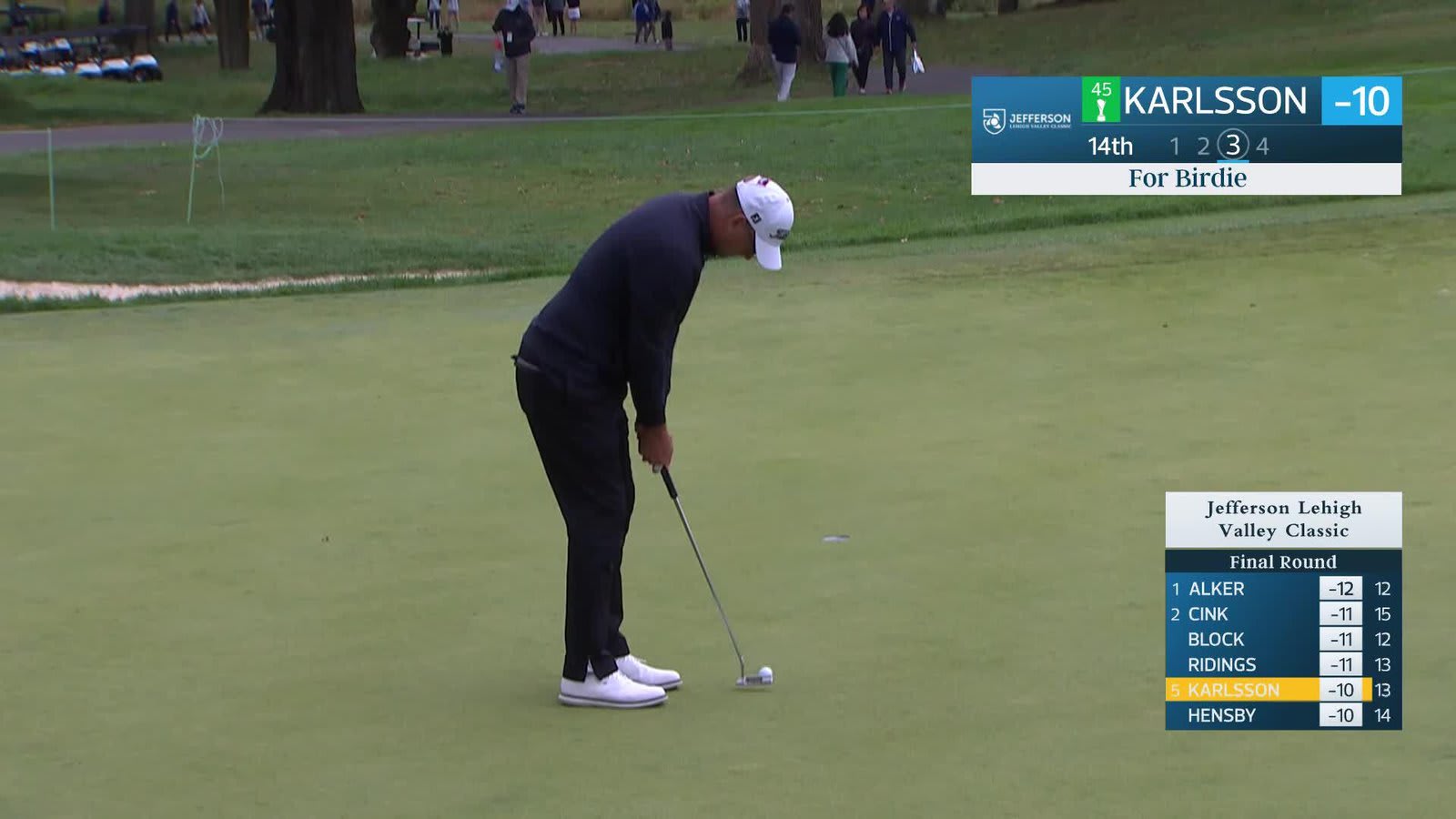 Robert Karlsson makes birdie on No. 14 at Jefferson Lehigh Valley Classic