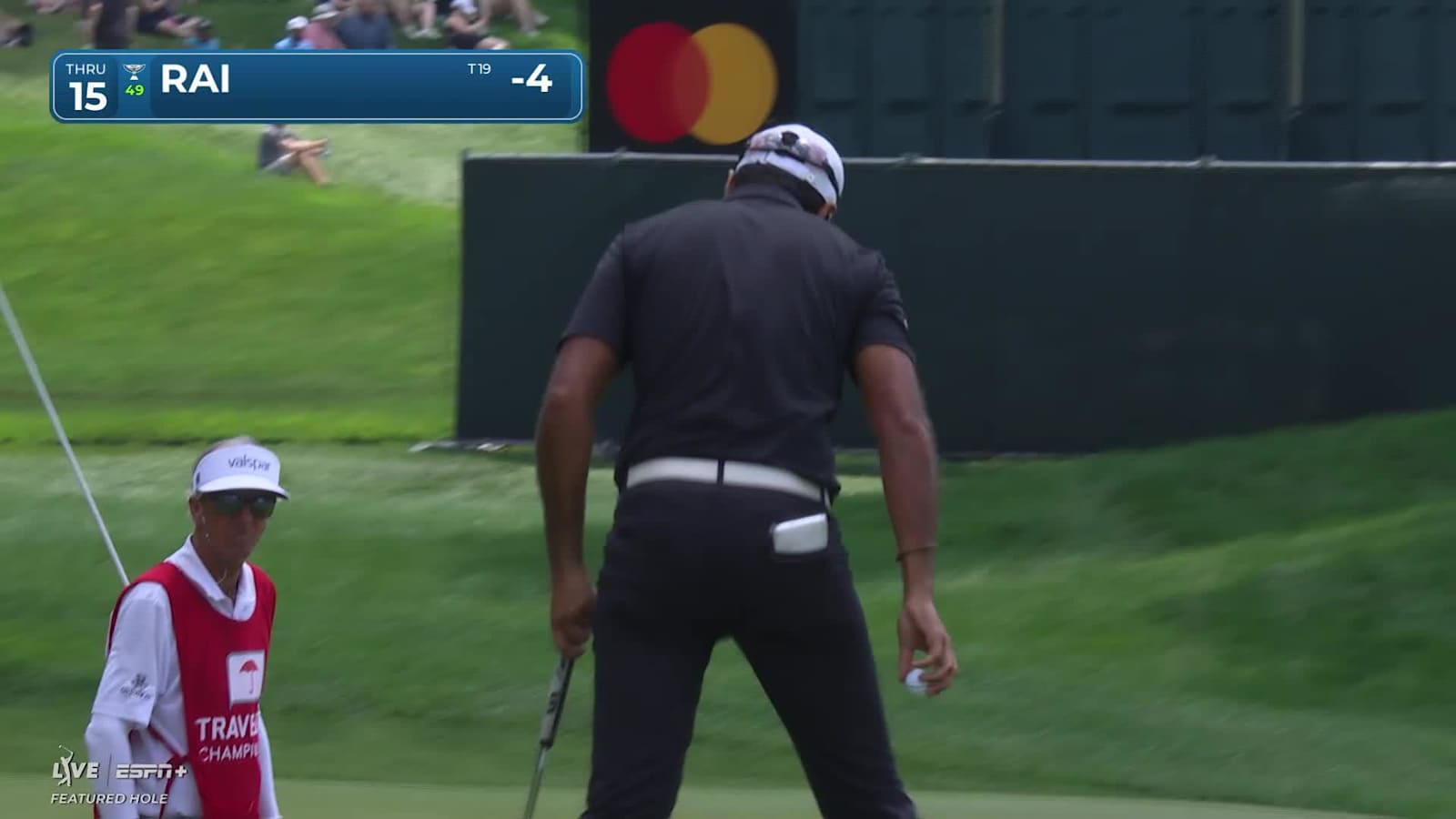 Aaron Rai makes birdie on No. 15 at Travelers