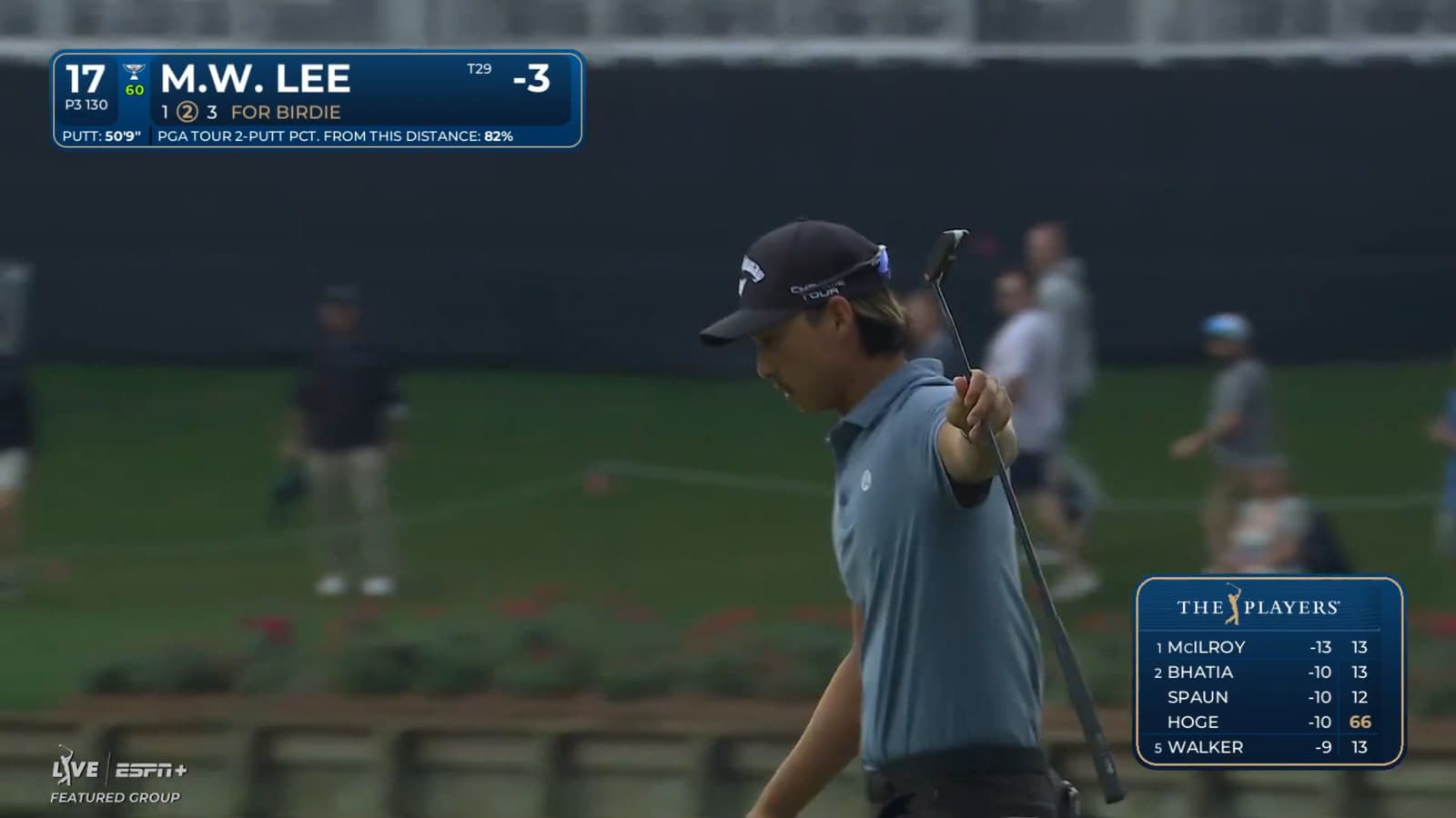Min Woo Lee drains 50-foot birdie putt at THE PLAYERS