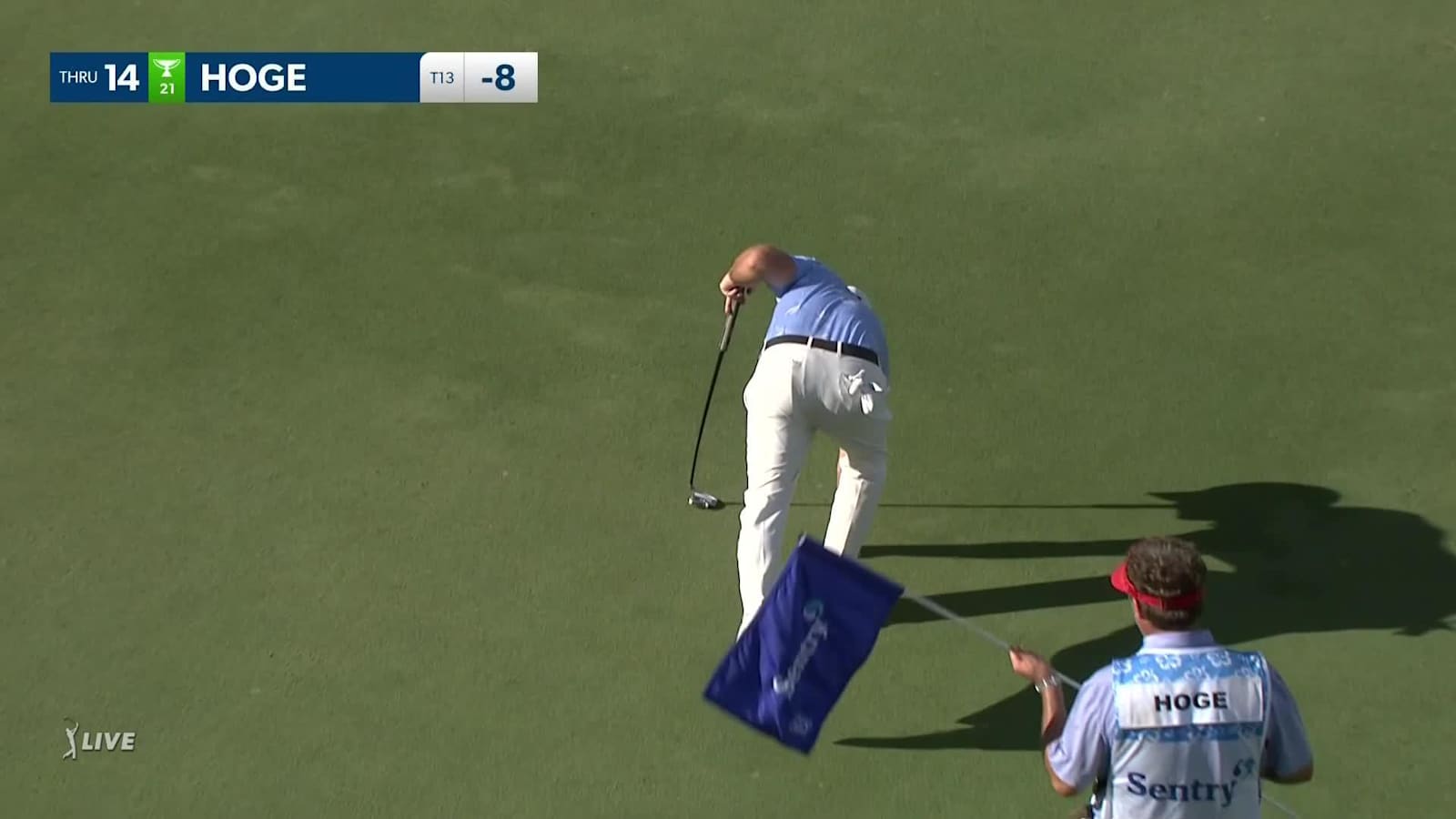 Tom Hoge makes birdie on No. 14 at Sentry
