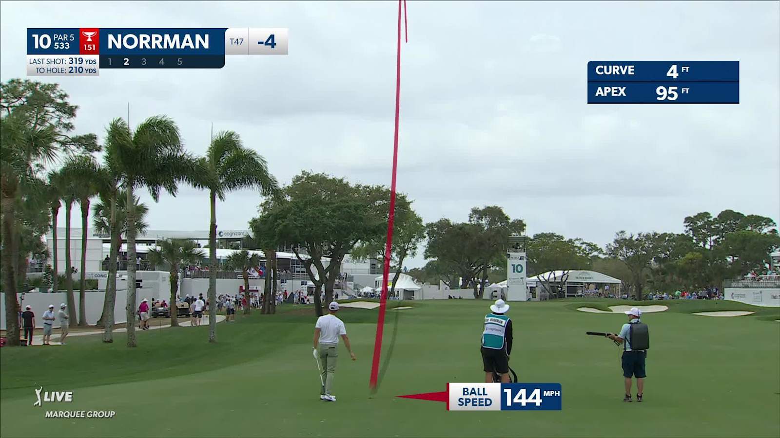 Vincent Norrman finds the green in two to set up birdie at Cognizant Classic