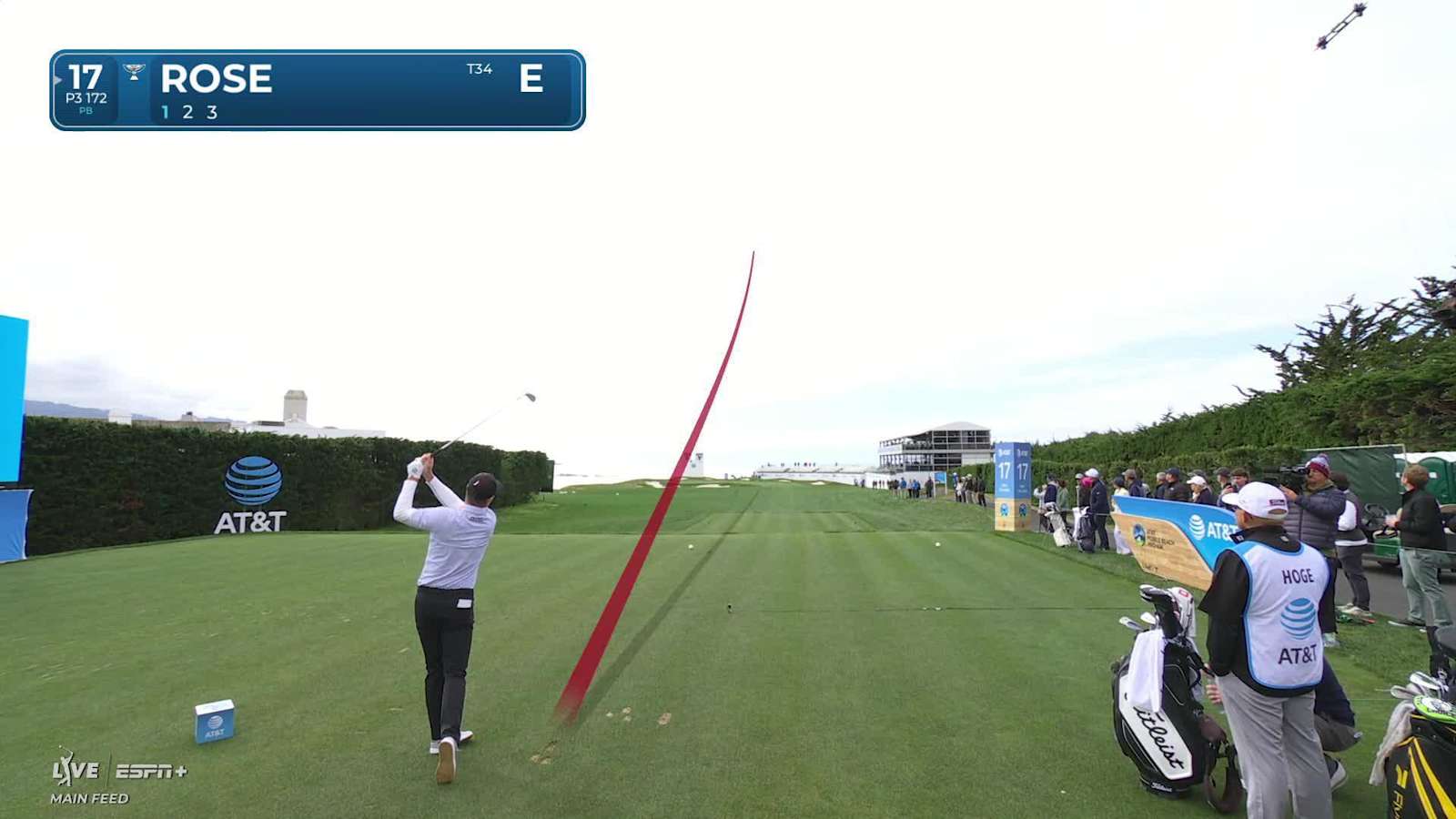 Justin Rose throws a dart to set up birdie at AT&T Pebble Beach