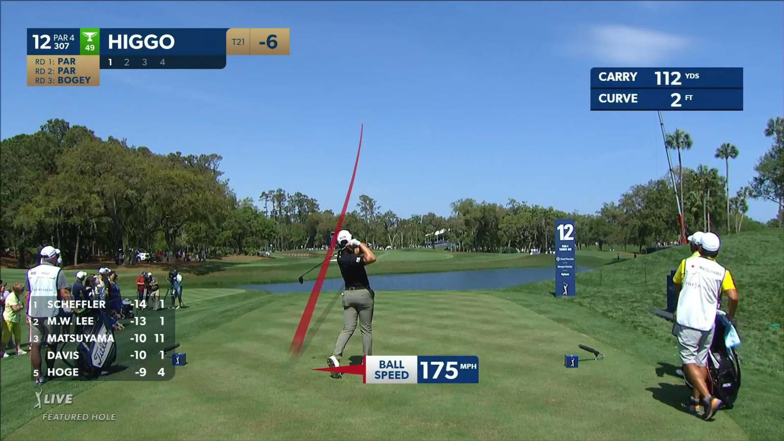 Garrick Higgo drives the green to set up birdie at THE PLAYERS