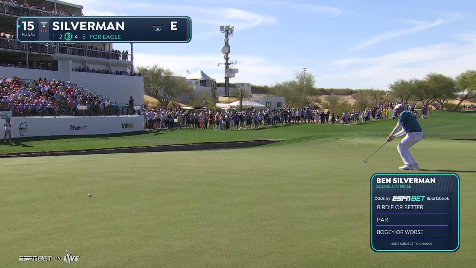 Ben Silverman makes birdie on No. 15 at WM Phoenix Open