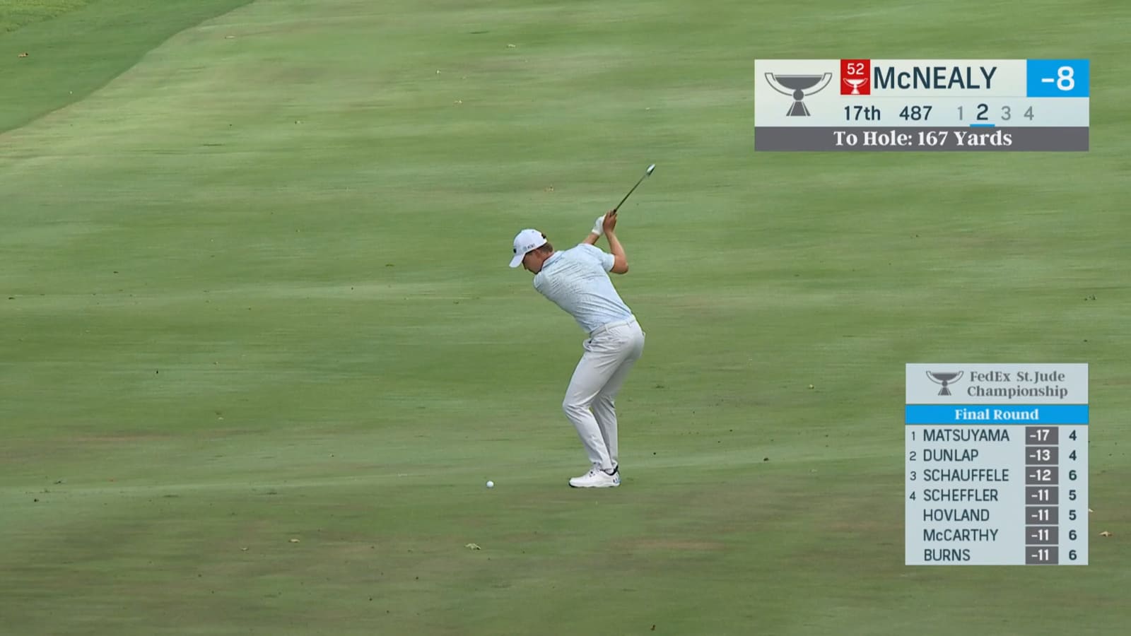 Maverick McNealy's nice 167-yard approach leads to birdie at FedEx St. Jude