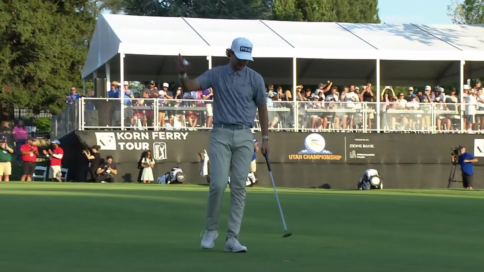 Derek Hitchner makes birdie on the first playoff hole to win Utah Championship