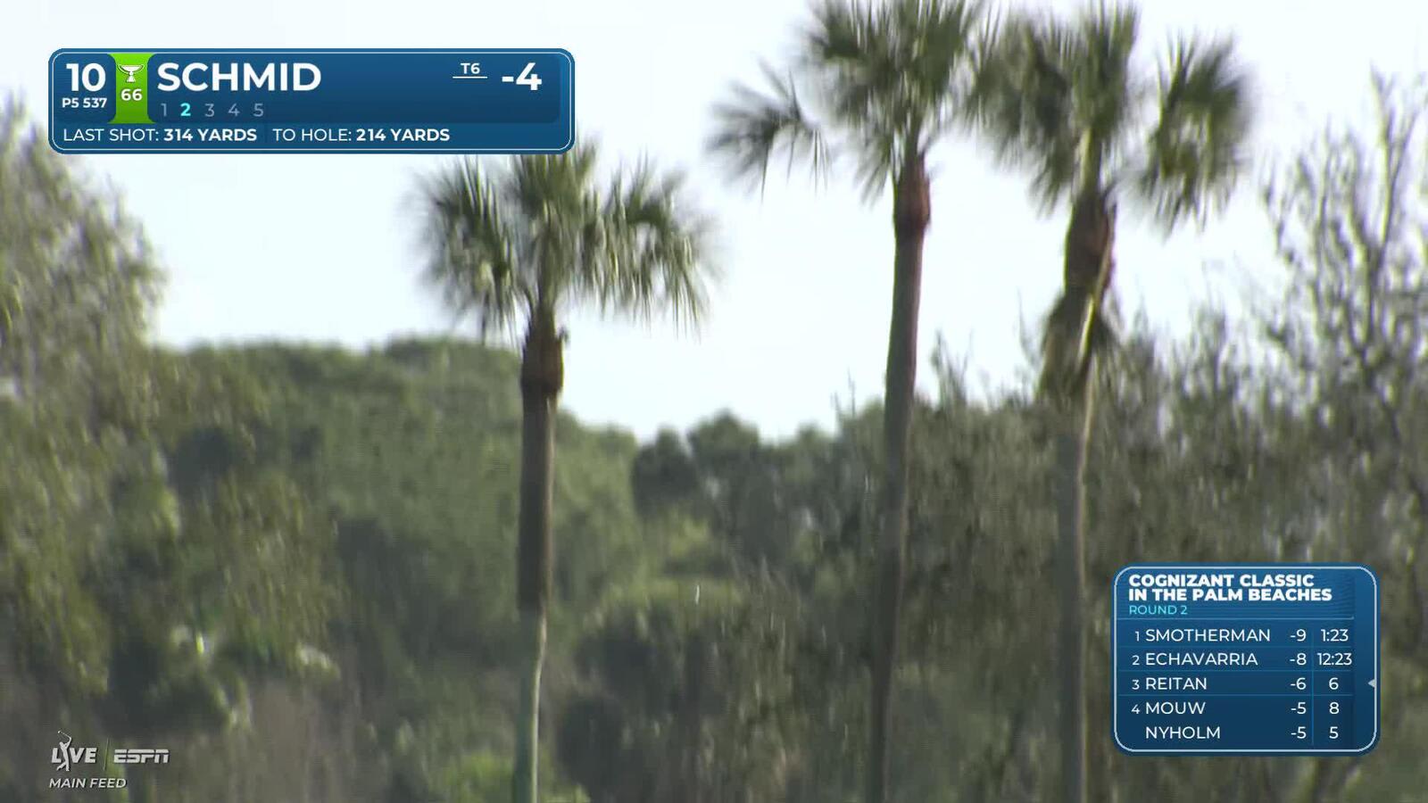 Matti Schmid sinks 13-foot birdie putt on No. 10 at Cognizant Classic