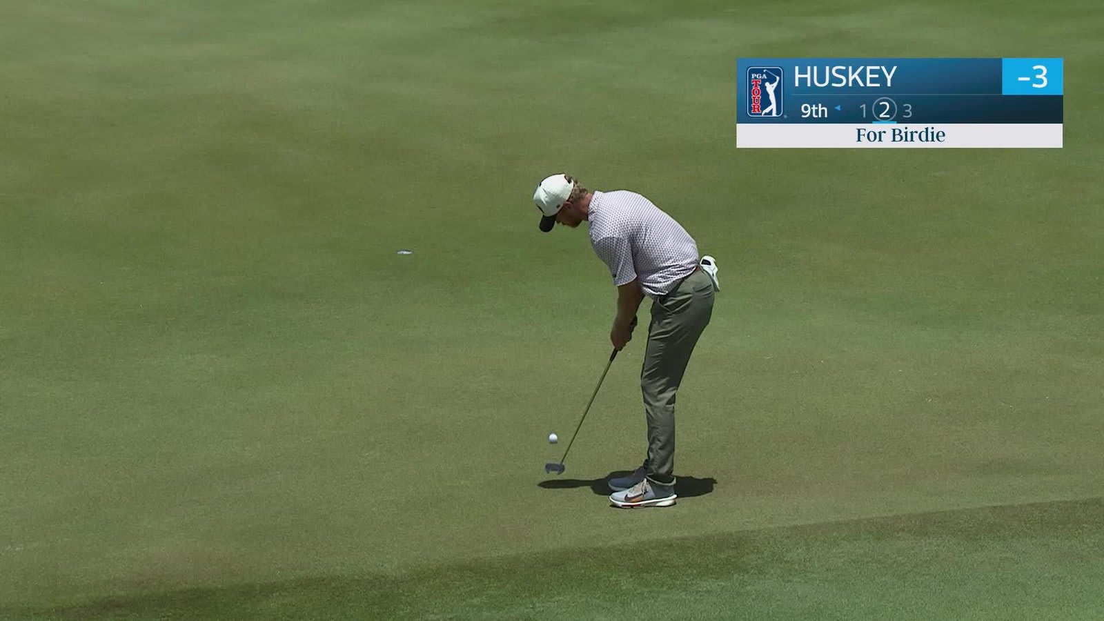 Keenan Huskey sinks 23-foot birdie putt on No. 9 at Corales Puntacana