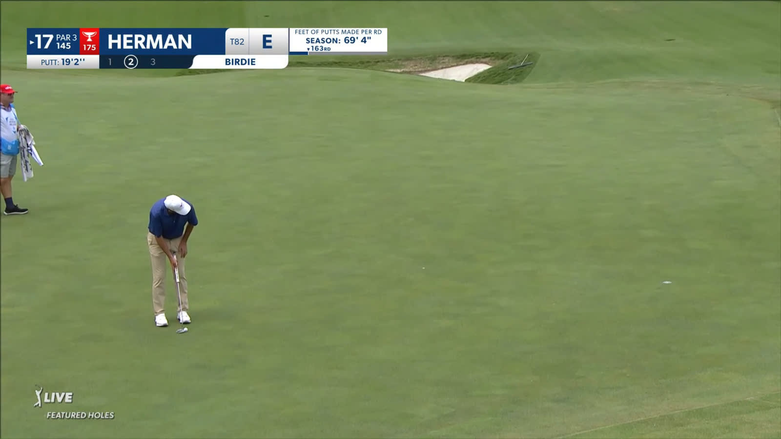 Jim Herman sinks 19-foot birdie at AT&T Byron Nelson