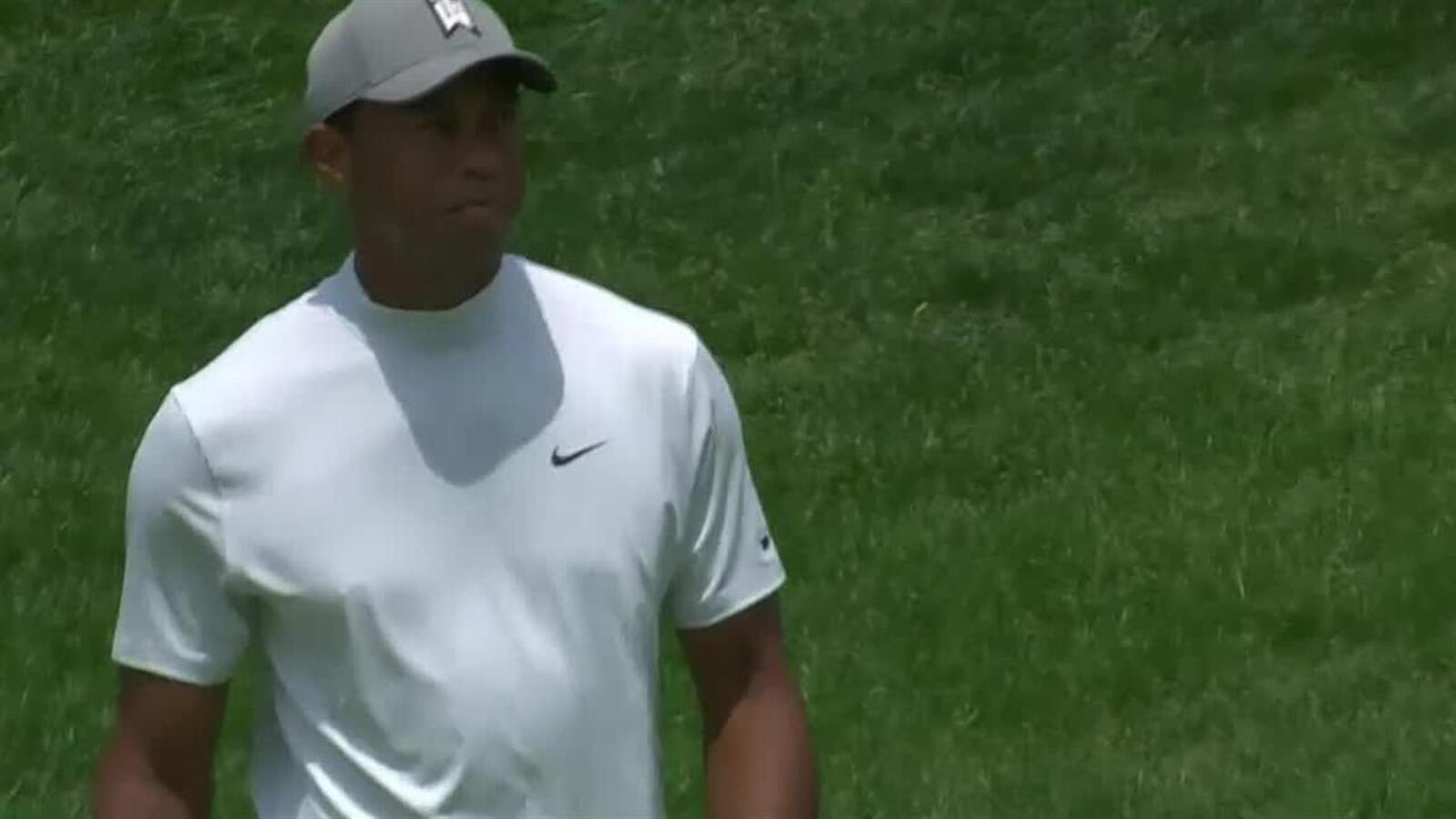 Tiger Woods sticks tee shot to set up birdie at the Memorial