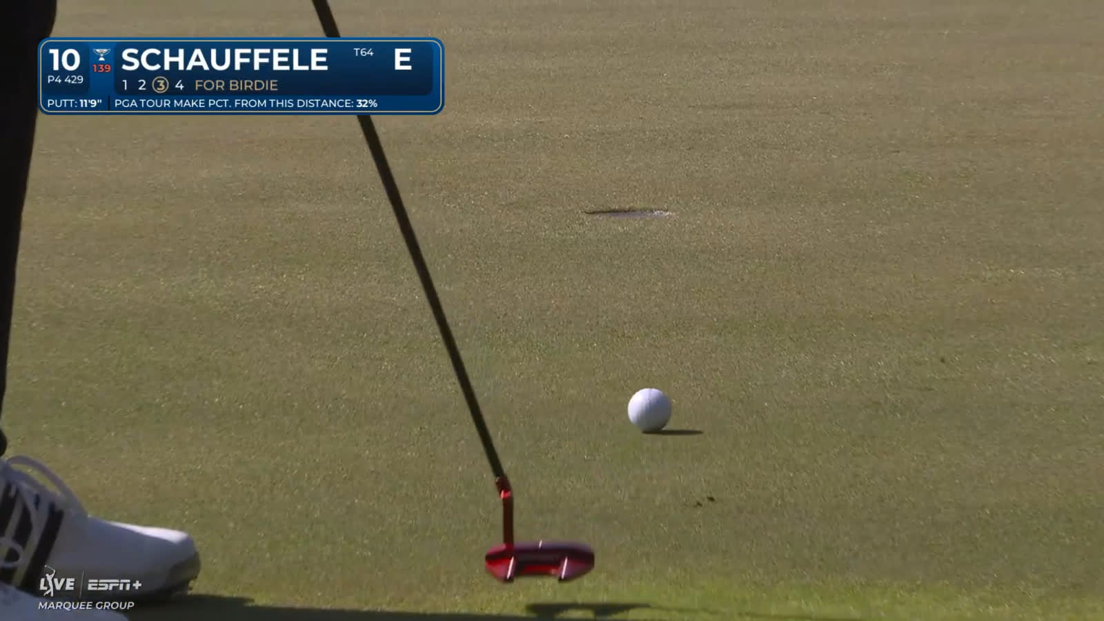 Xander Schauffele holes 11-foot birdie putt at THE PLAYERS