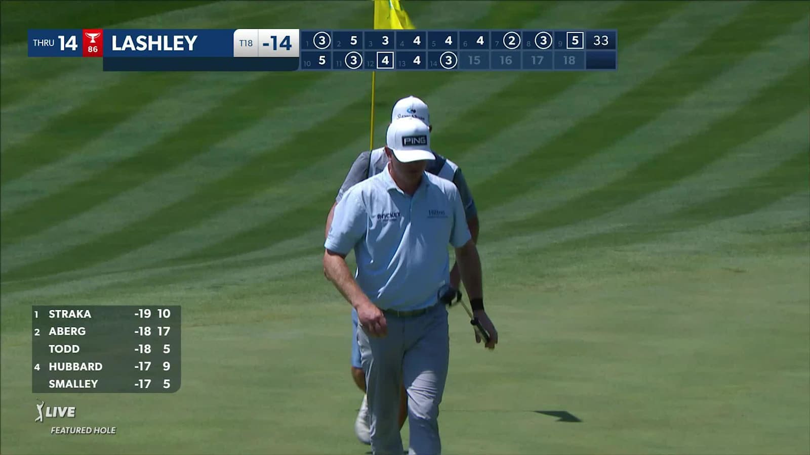Nate Lashley chips it close to set up birdie at John Deere