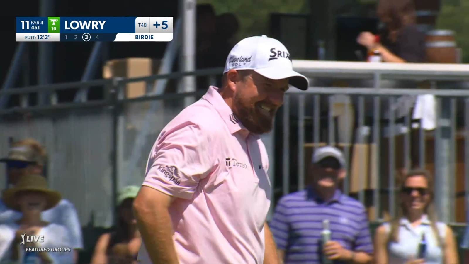 Shane Lowry's approach to 12 feet sets up birdie at Wells Fargo