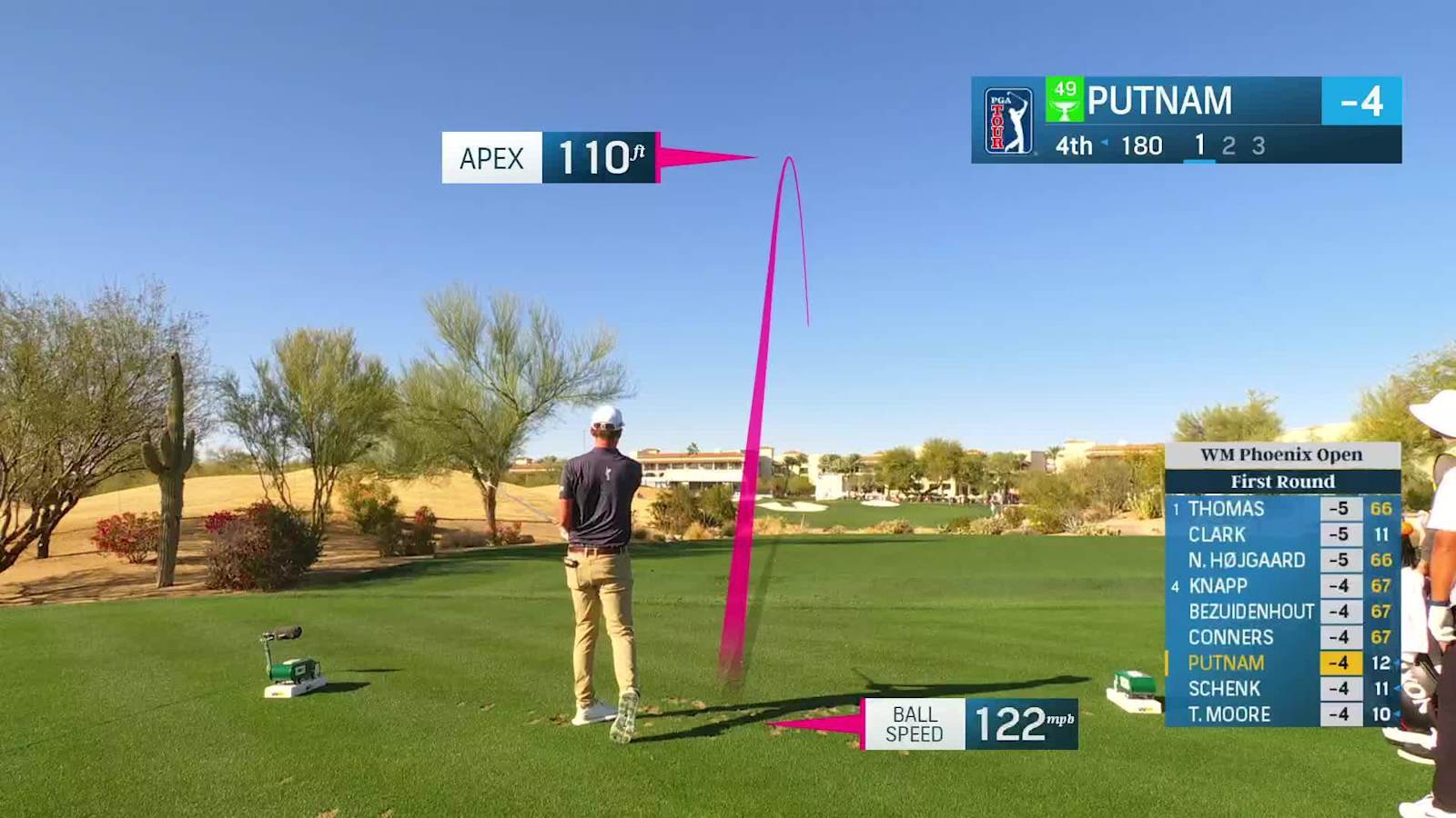 Andrew Putnam sinks a 25-foot birdie putt on No. 4 at WM Phoenix Open