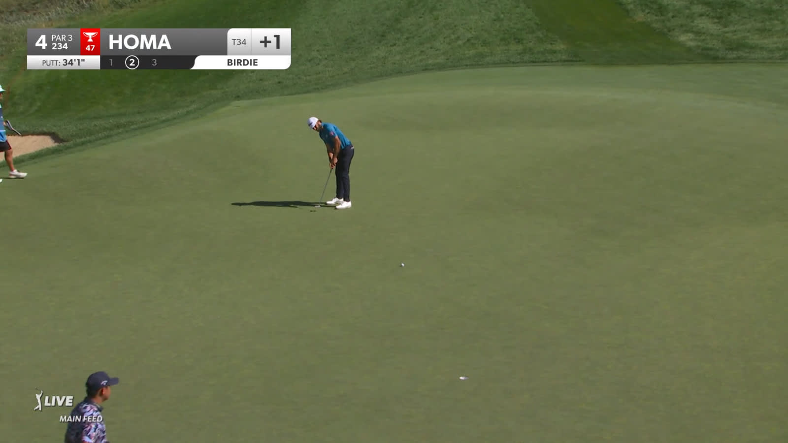 Max Homa sends in left-breaking, 34-foot birdie putt at BMW Championship