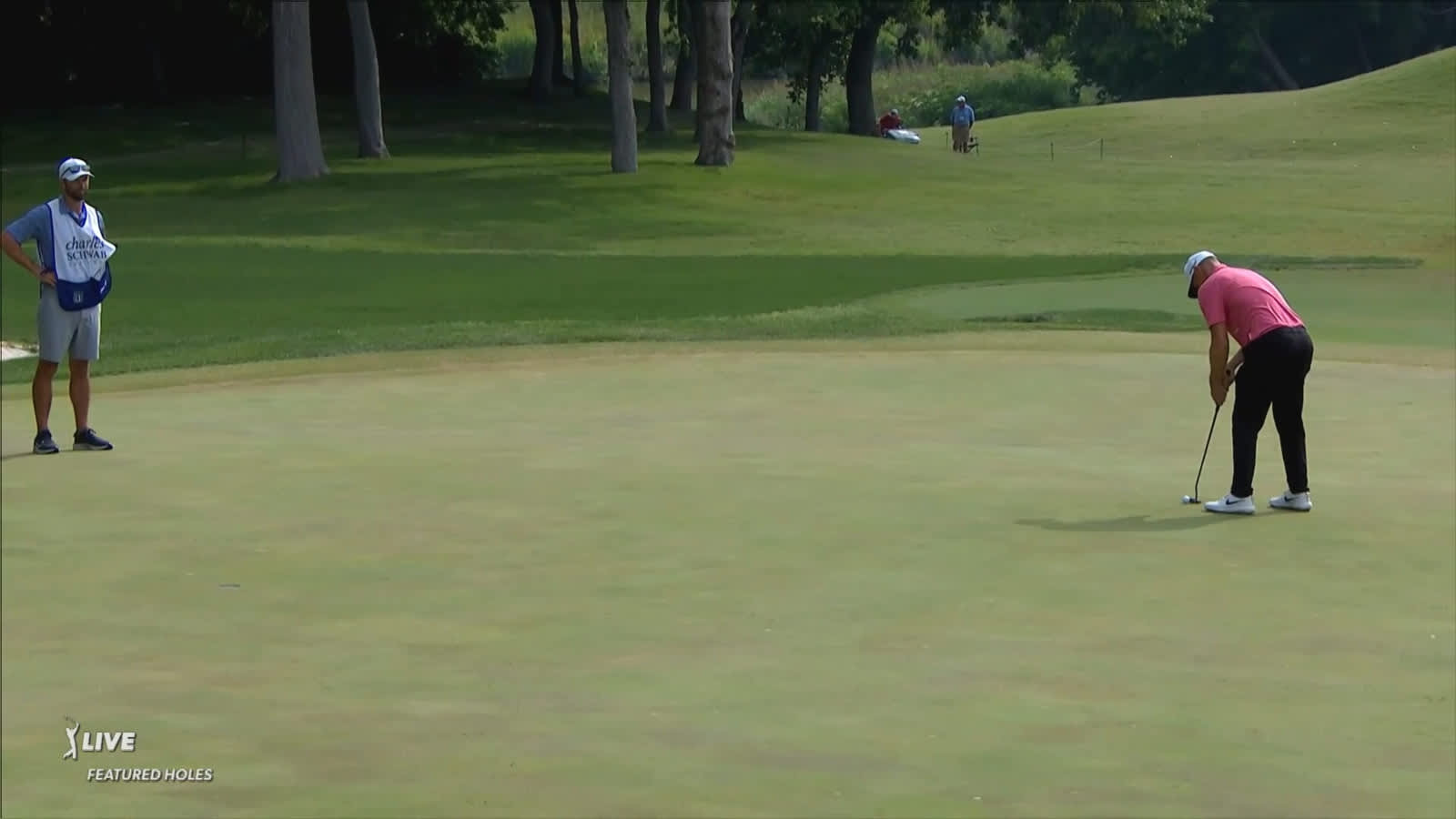 Alex Noren sinks a 20-foot putt for birdie at Charles Schwab