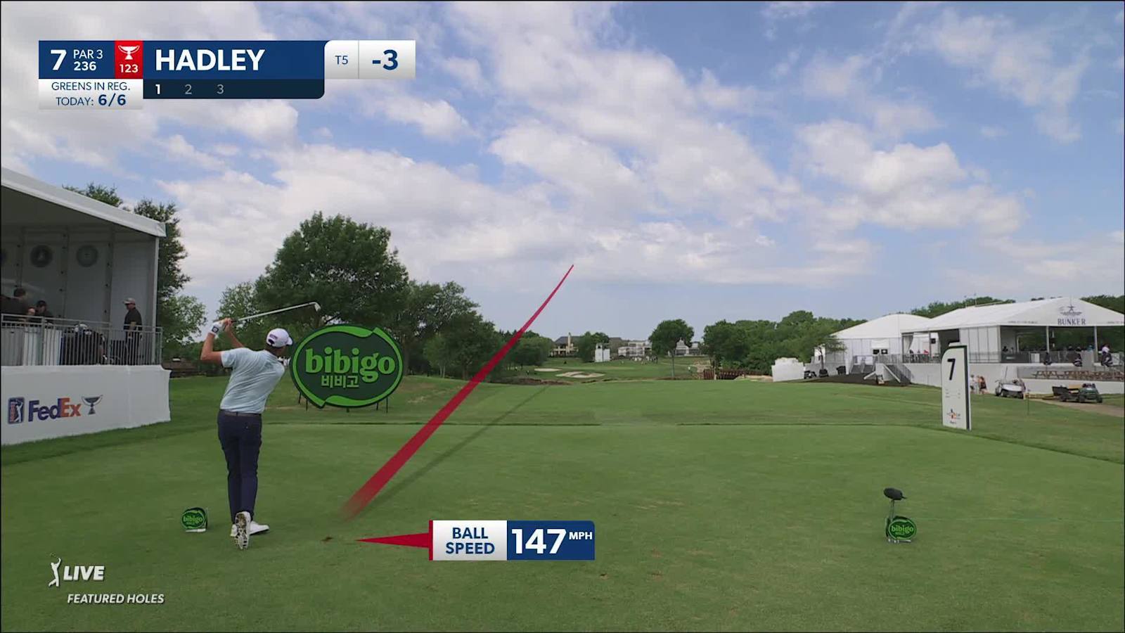 Chesson Hadley dials in tee shot to set up birdie at CJ CUP Byron Nelson