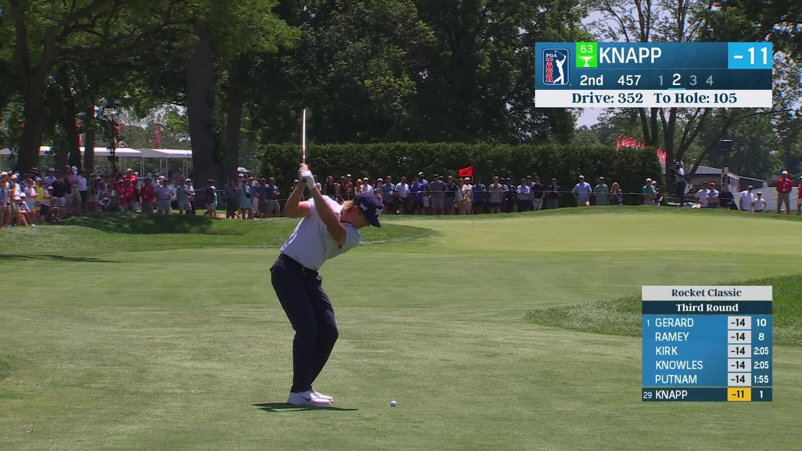 Jake Knapp pitches it close to set up birdie at Rocket Classic
