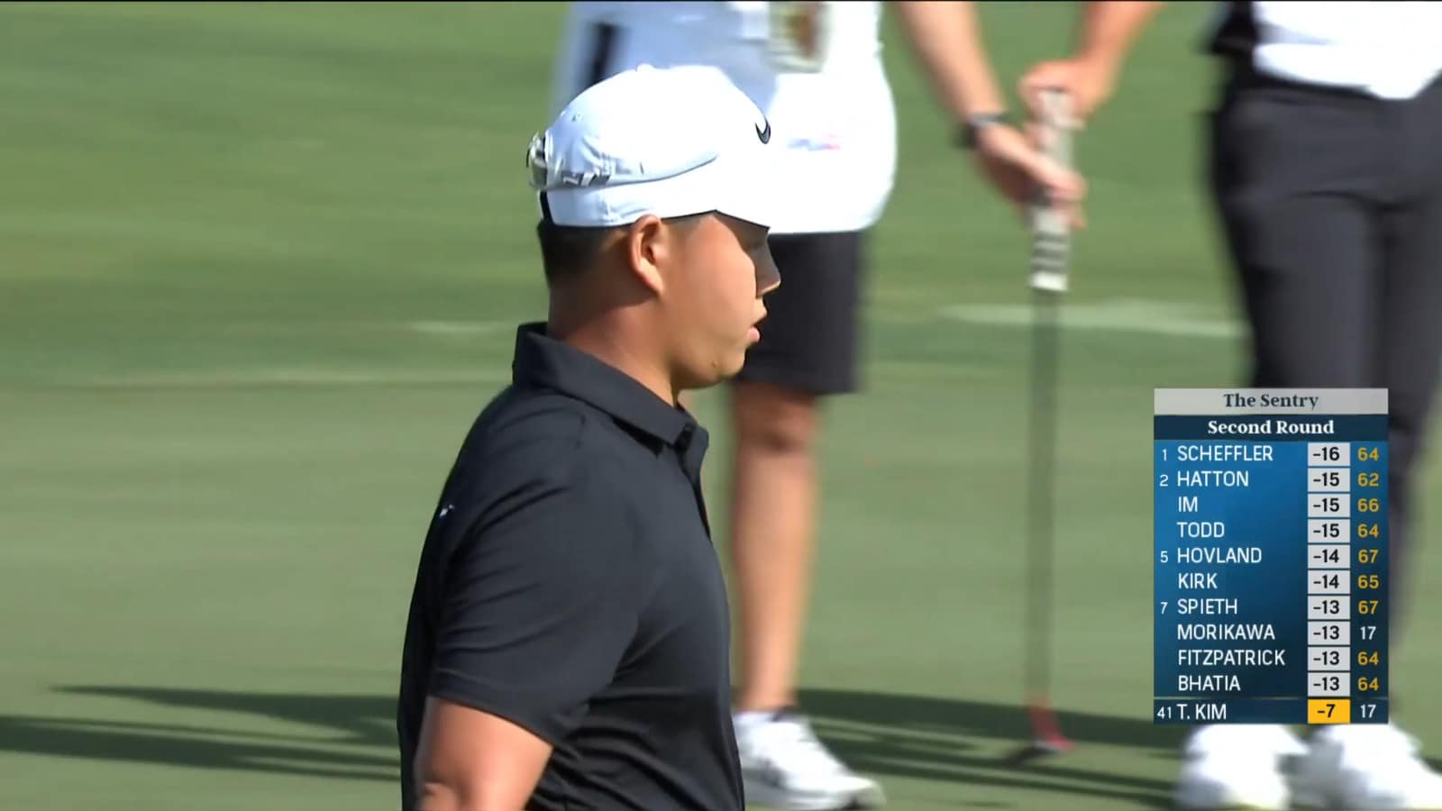 Tom Kim makes birdie on No. 18 at Sentry