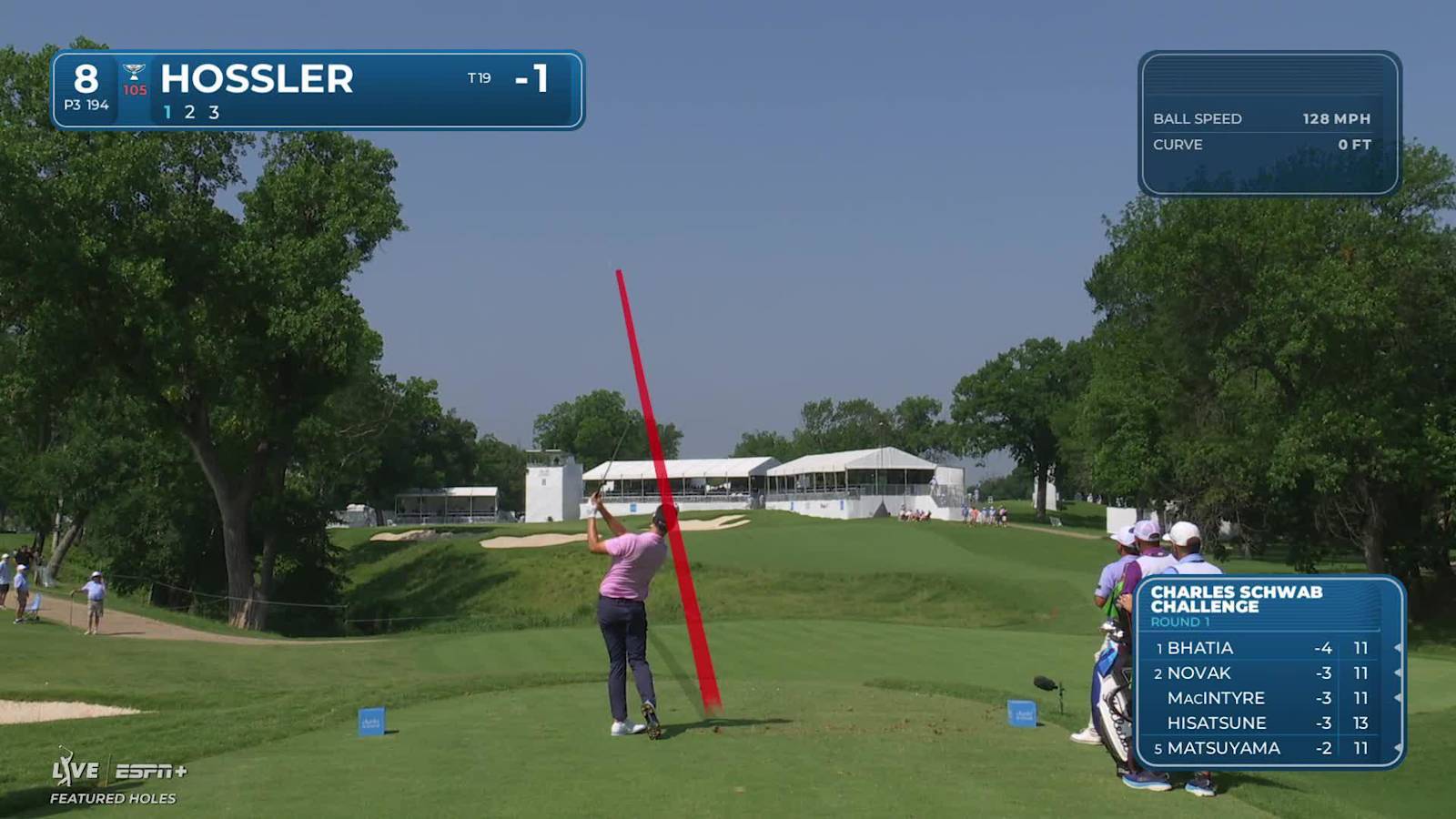Beau Hossler makes birdie on No. 8 at Charles Schwab