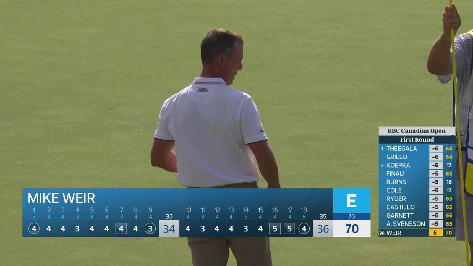Mike Weir drains 7-foot putt for birdie on No. 18 at RBC Canadian