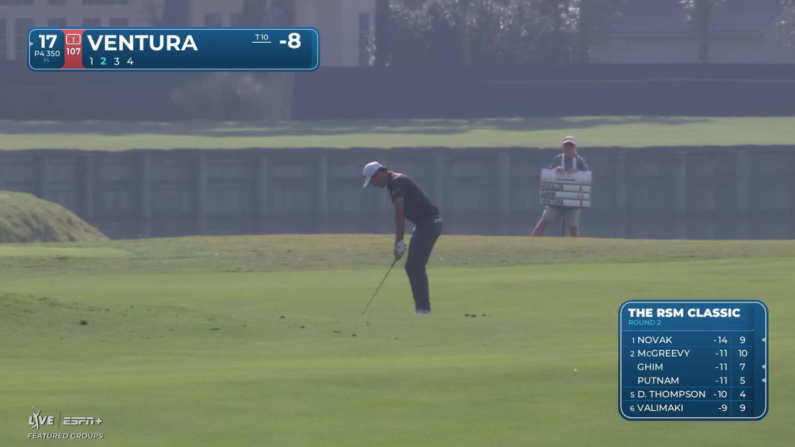 Kristoffer Ventura makes birdie on No. 17 at The RSM Classic