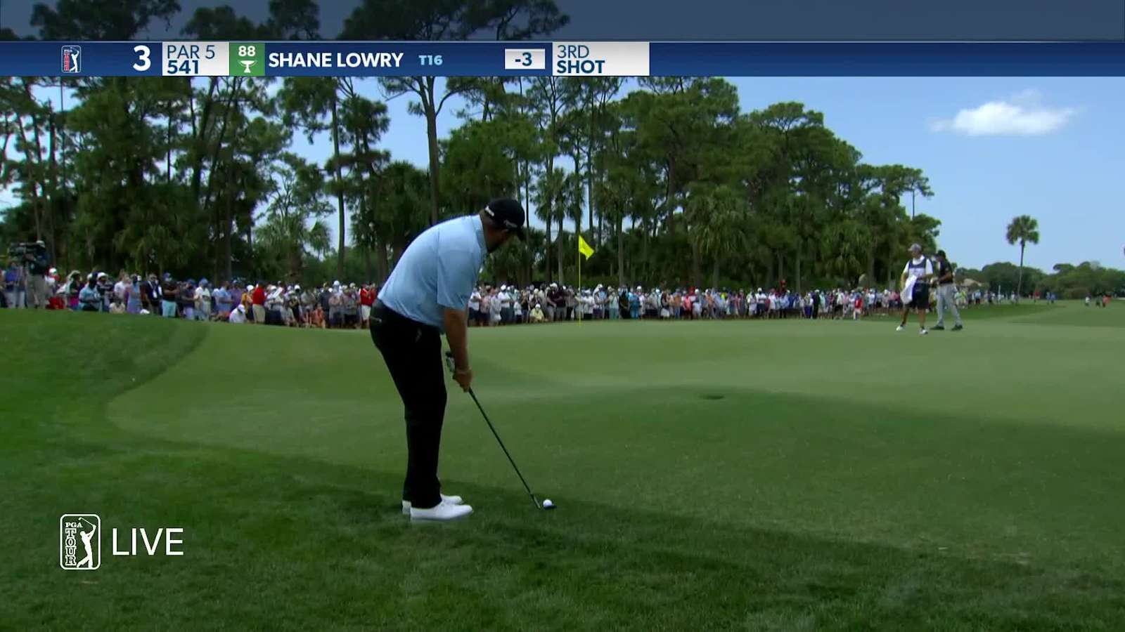 Shane Lowry curves in a birdie putt on No. 3 in Round 2 at The Honda Classic
