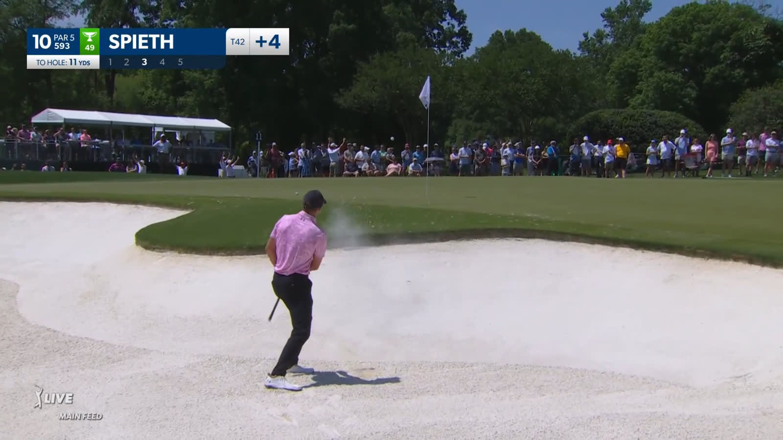 Jordan Spieth grinds out a birdie at Wells Fargo