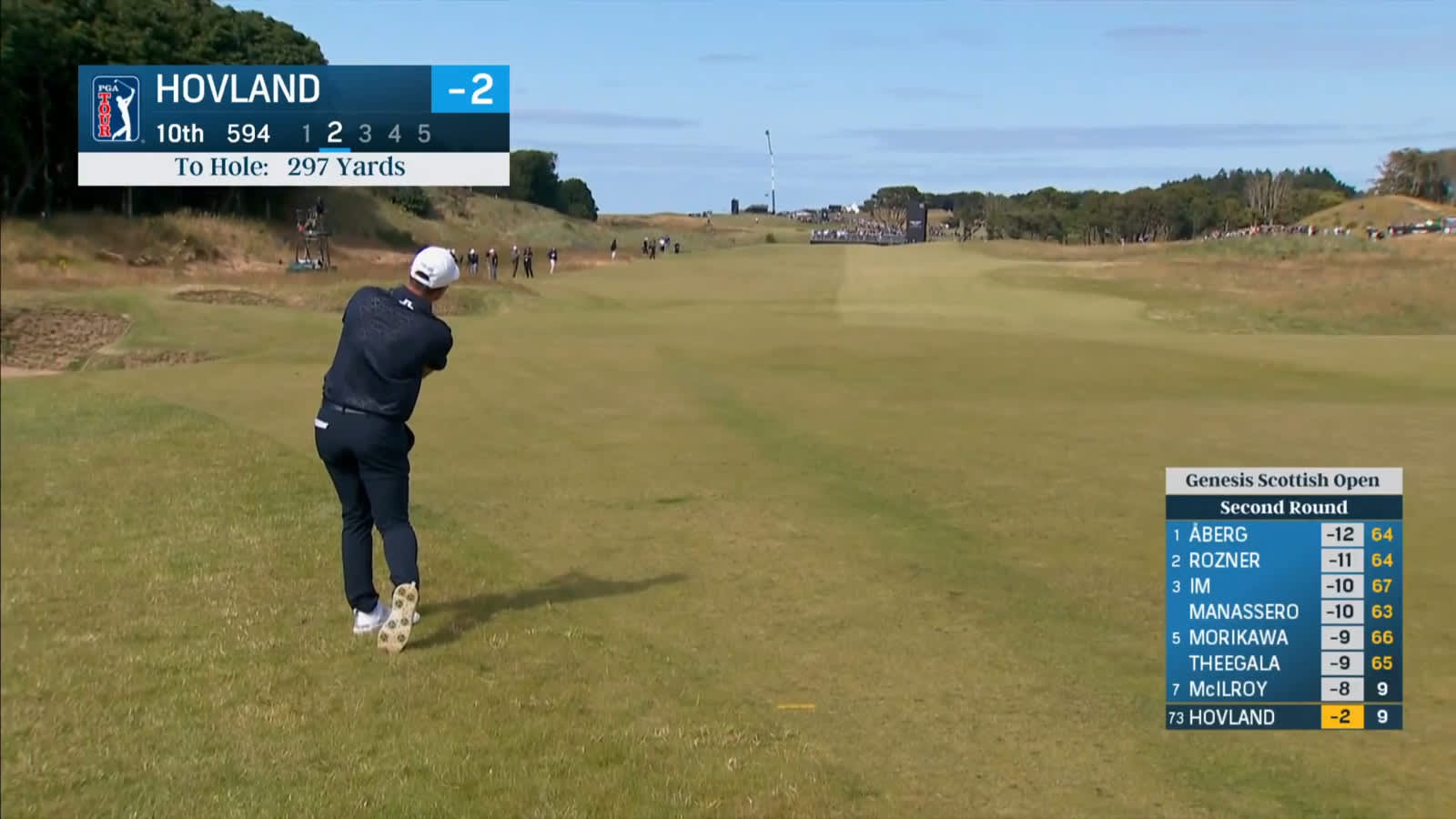 Viktor Hovland chip from rough leads to birdie at Genesis Scottish Open