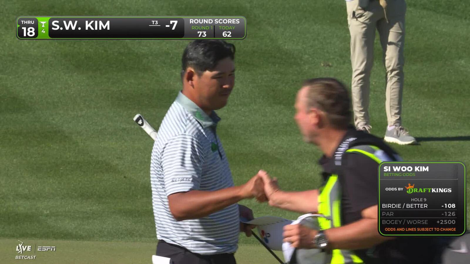 Si Woo Kim rolls in 8-foot birdie putt on No. 9 at WM Phoenix Open