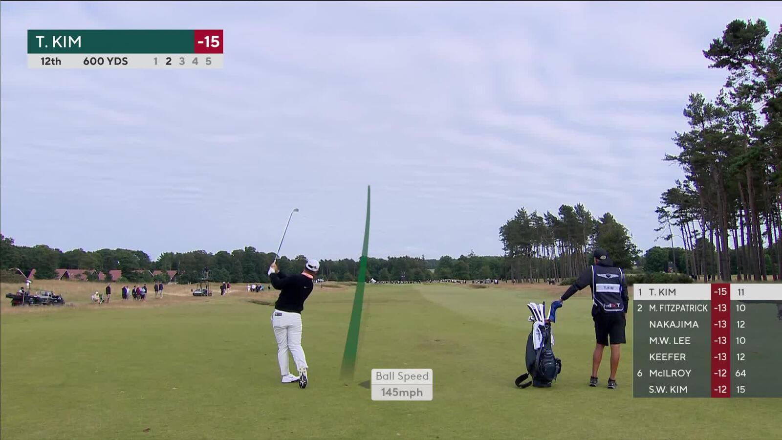 Tom Kim's 103-yard approach sets up birdie on No. 12 at Genesis Scottish Open