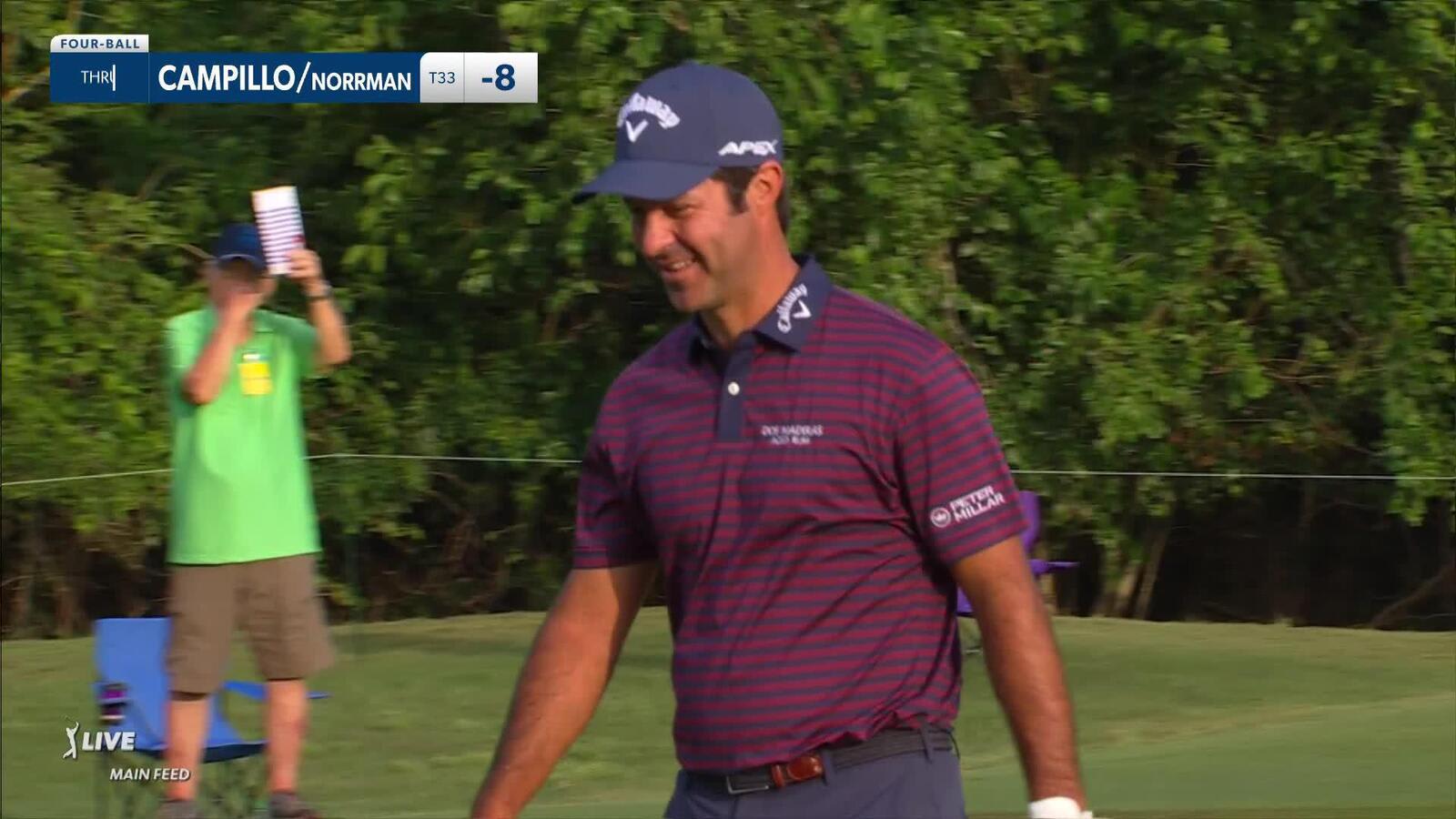 Jorge Campillo holes chip shot from fringe at Zurich Classic