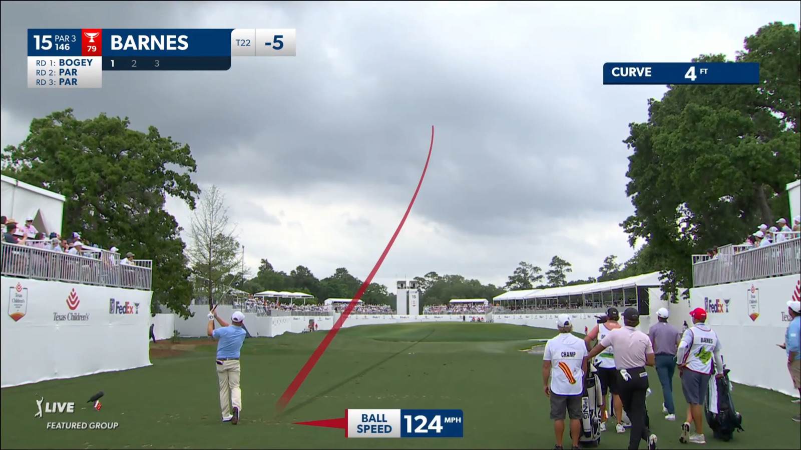 Erik Barnes nearly aces No. 15 at Houston Open