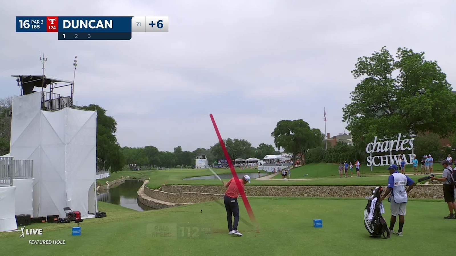 Tyler Duncan's tee shot rolls in to 6 feet setting up birdie at Charles Schwab