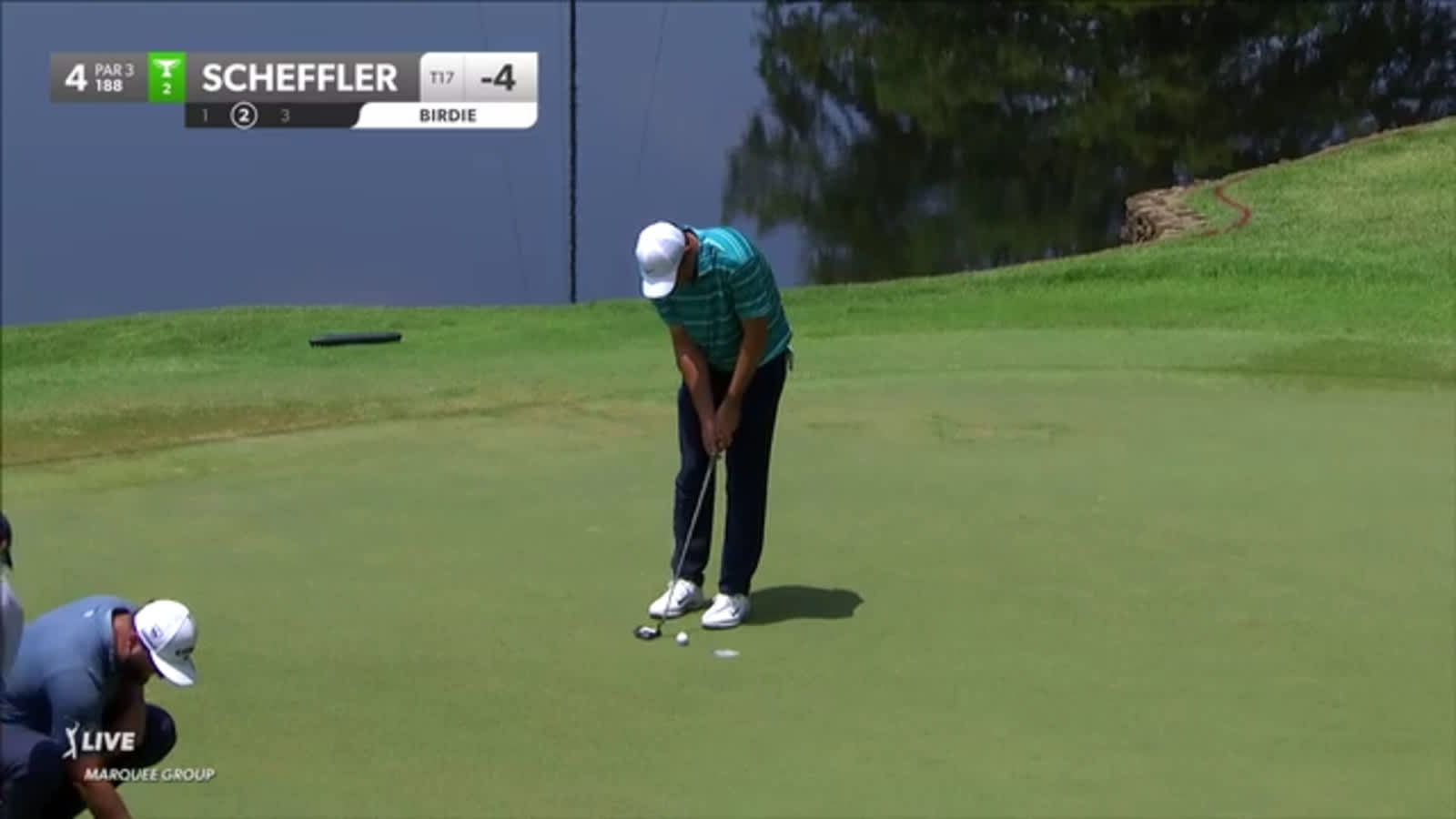 Scottie Scheffler throws an absolute dart to 3 inches from 187-yards at FedEx St. Jude