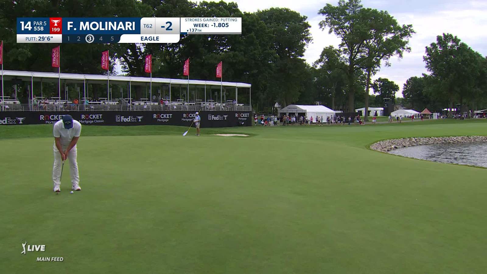 Francesco Molinari makes birdie on No. 14 at Rocket Mortgage