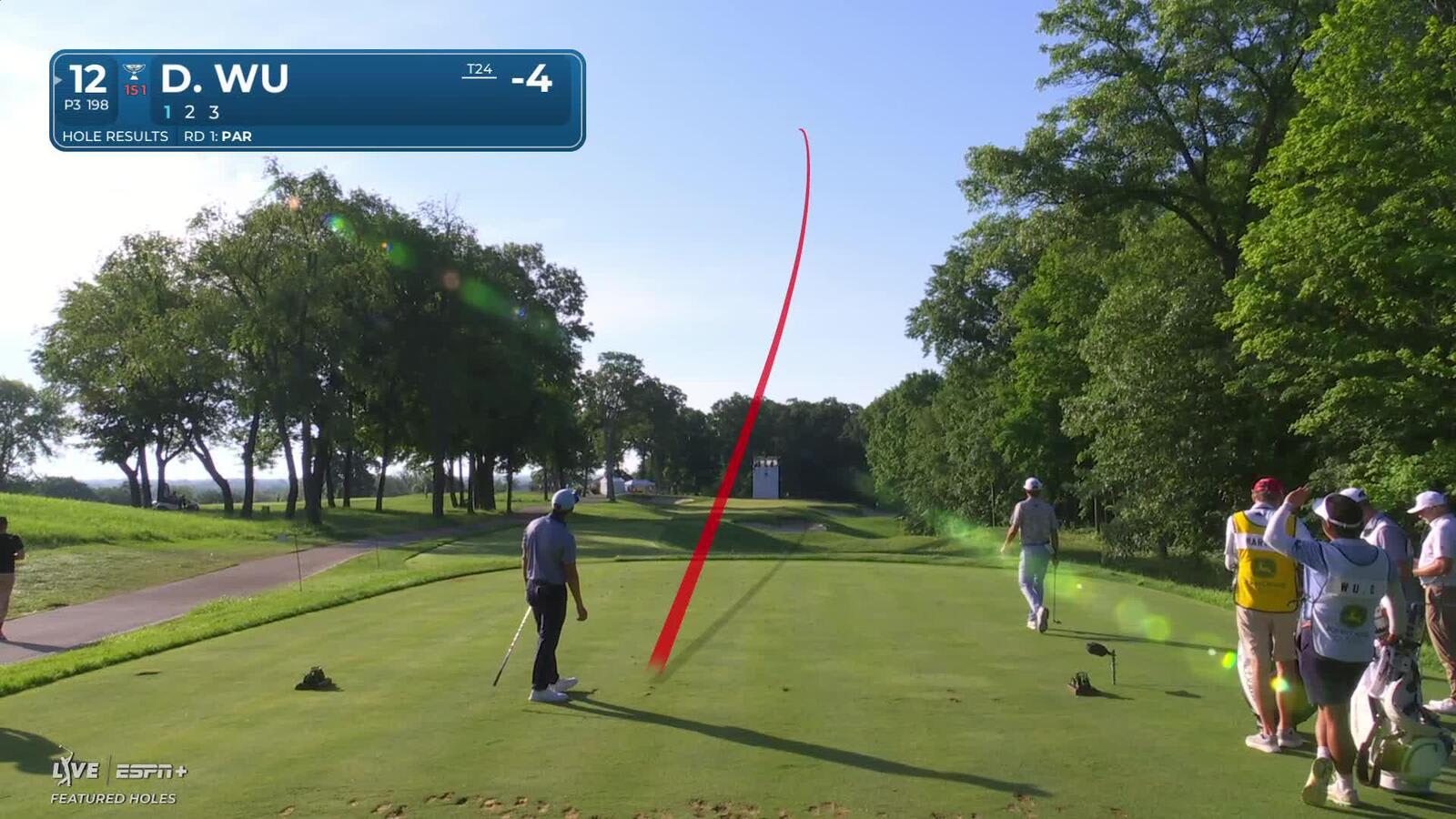 Dylan Wu sinks a 32-foot birdie putt on No. 12 at John Deere