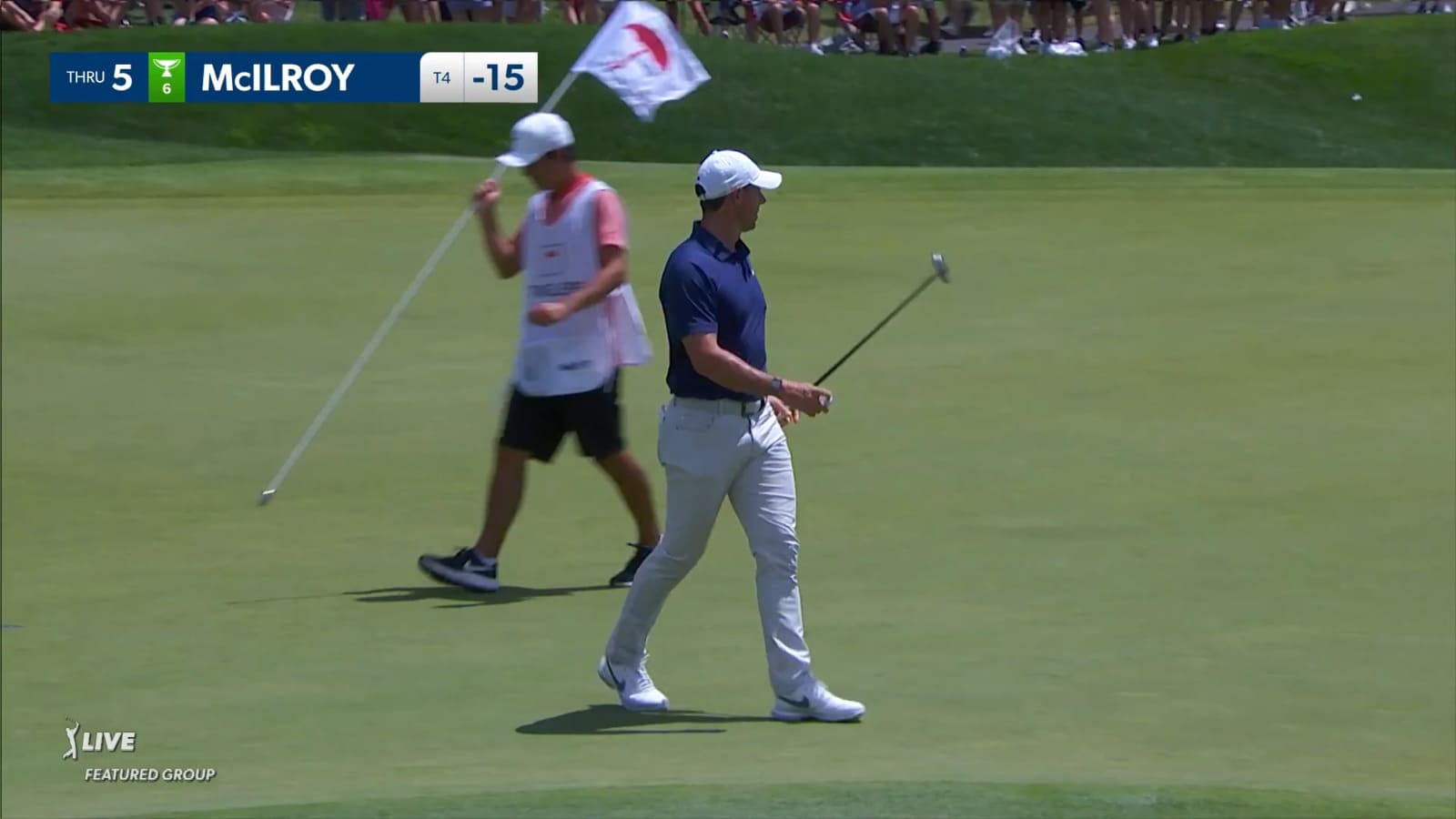 Rory McIlroy goes back-to-back with birdie on No. 5 at Travelers
