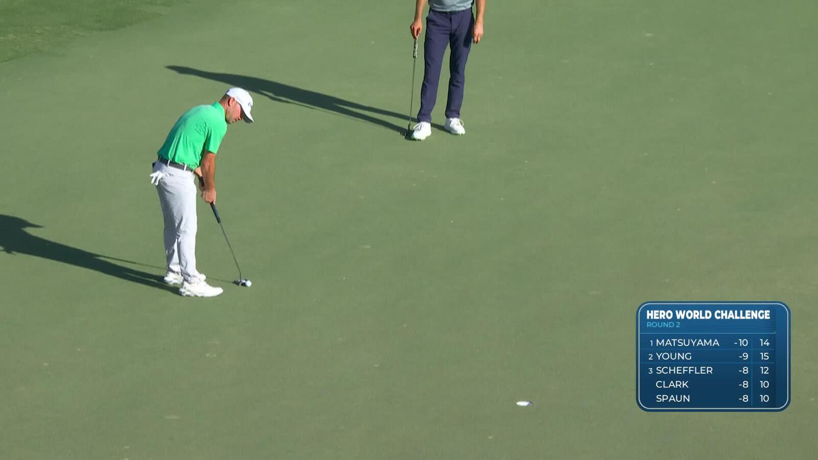 Brian Harman sinks 17-foot birdie putt on No. 18 at Hero World Challenge