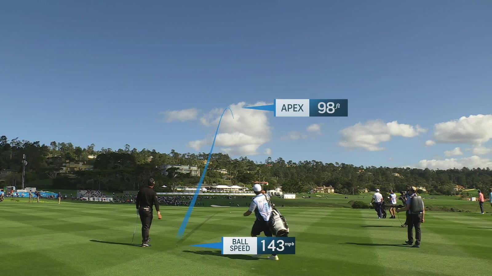 Hideki Matsuyama hits 217-yard approach to 11 feet, sets up birdie on No. 8 at AT&T Pebble Beach