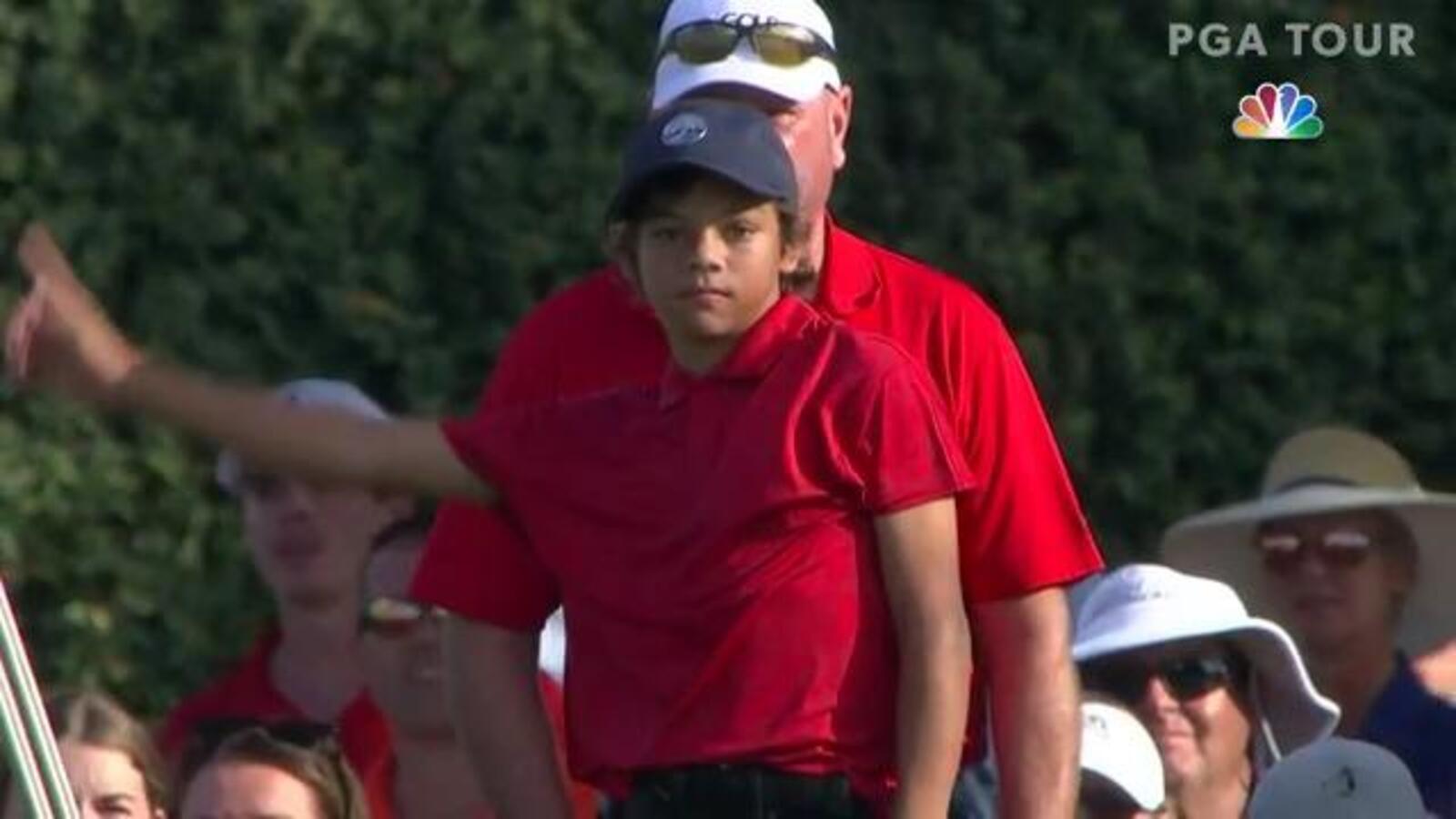Charlie Woods' tee shot sets up 11th straight birdie at PNC Championship