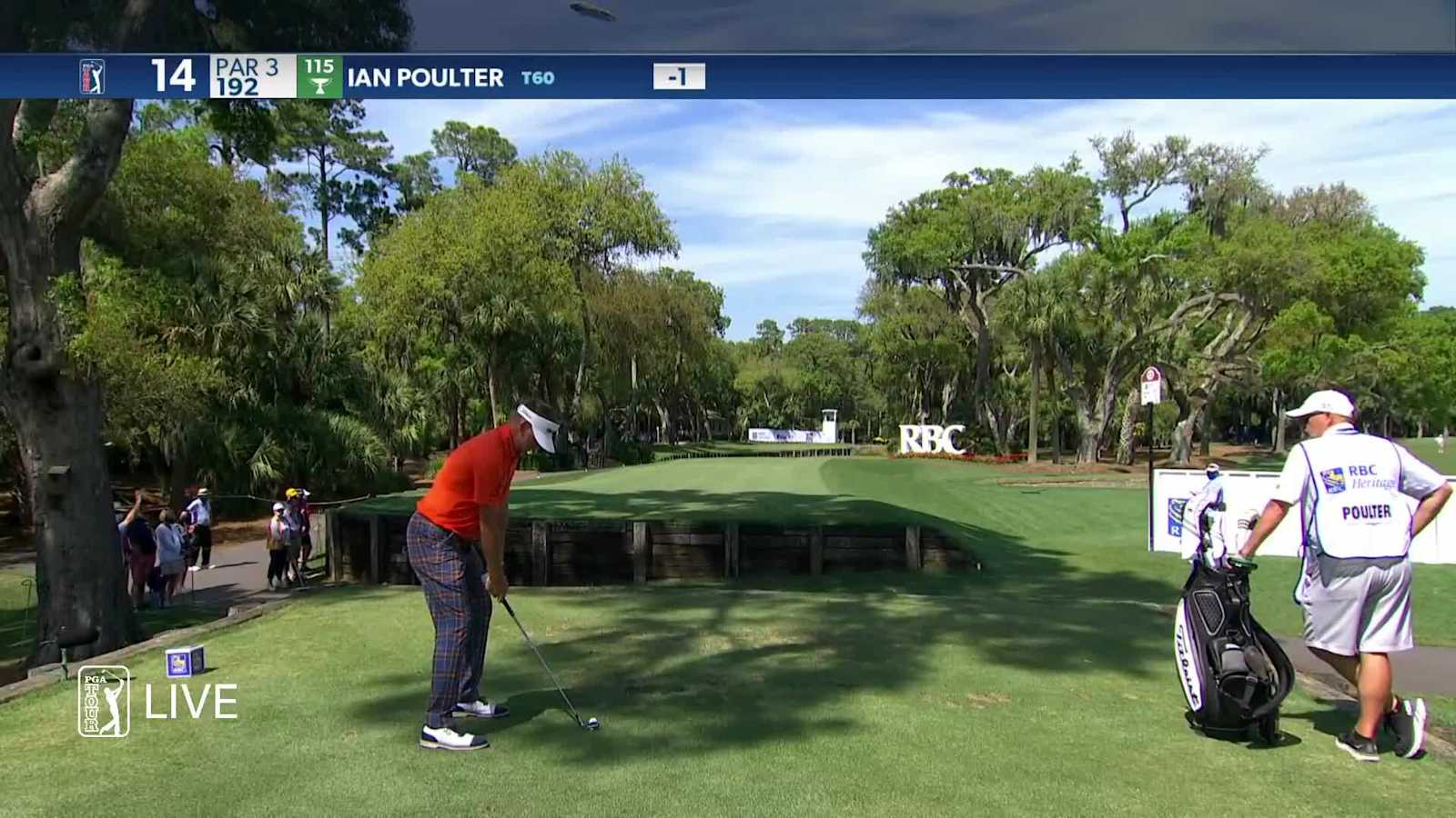 Ian Poulter makes birdie on No. 14 at RBC Heritage