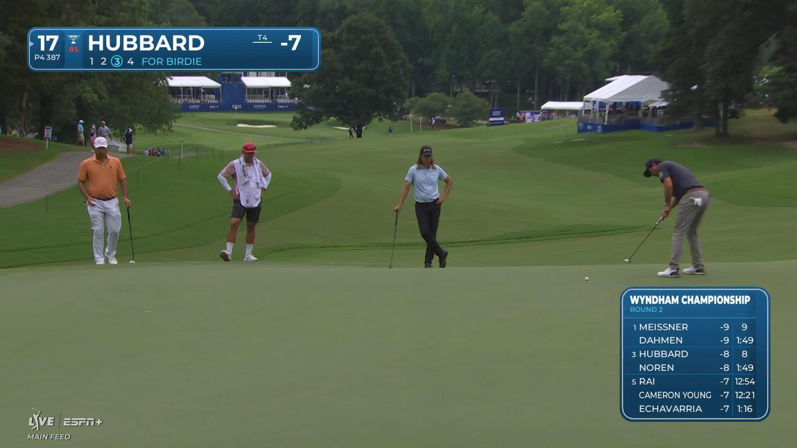 Mark Hubbard sinks a 21-foot birdie putt at Wyndham