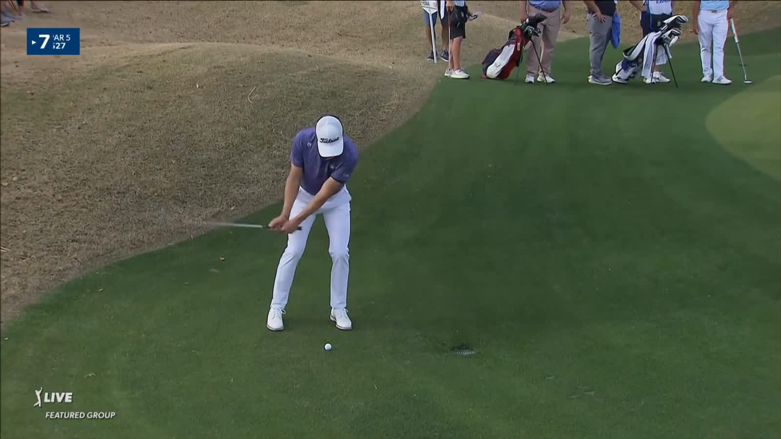 Justin Thomas gets up-and-down from greenside rough at The American Express