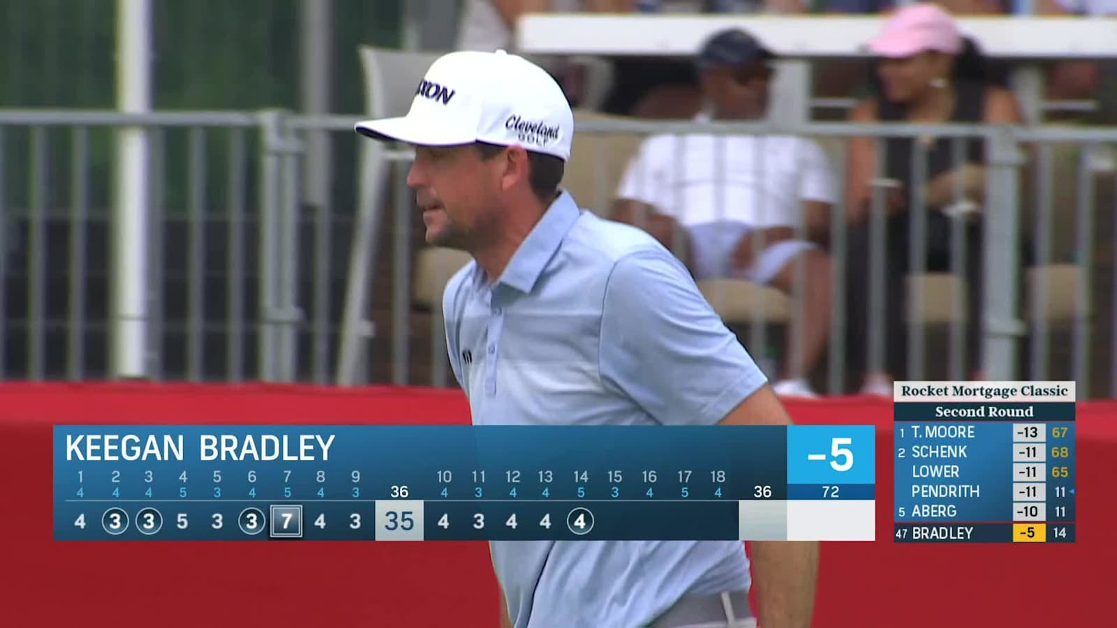 Keegan Bradley converts birdie at Rocket Mortgage