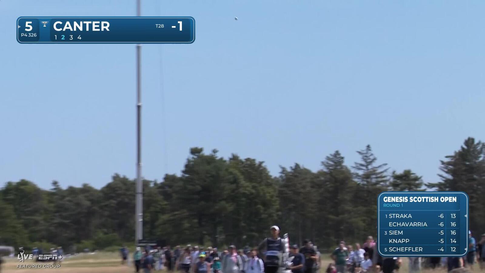Laurie Canter makes birdie on No. 5 at Genesis Scottish Open
